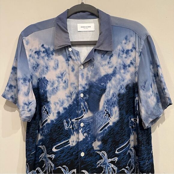 OVADIA & SONS Shirt Men Size Small Hawaiian Surf Button Down - Picture 2 of 9